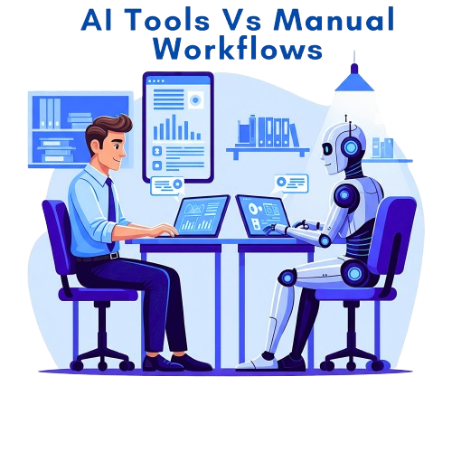 AI tools vs Manual Workflow illustations