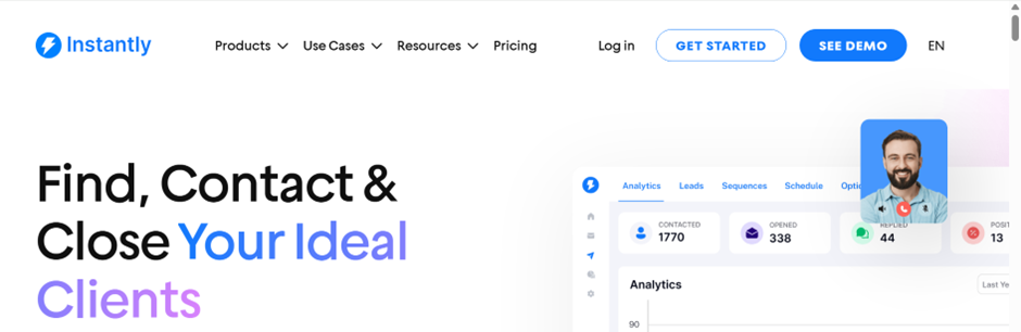 Top 5 AI Tools for Sales Prospecting to Close More Deals in 2025 4 Instantly tool dashboard for sales prospecting for brand reference