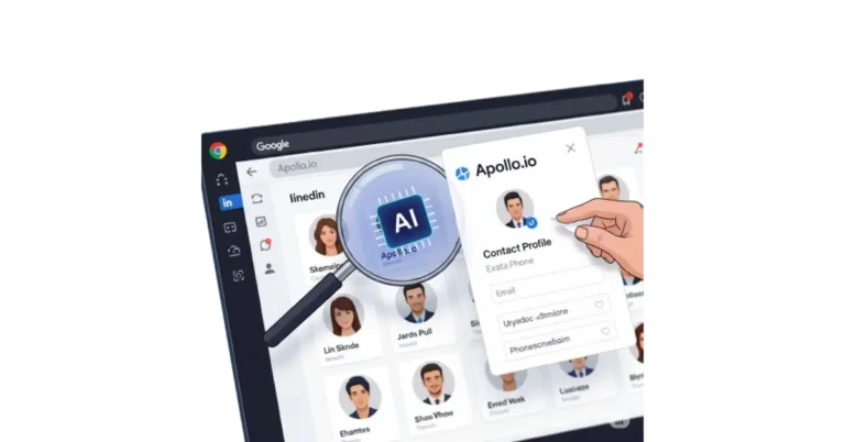 Apollo.io Chrome Extension Illustration