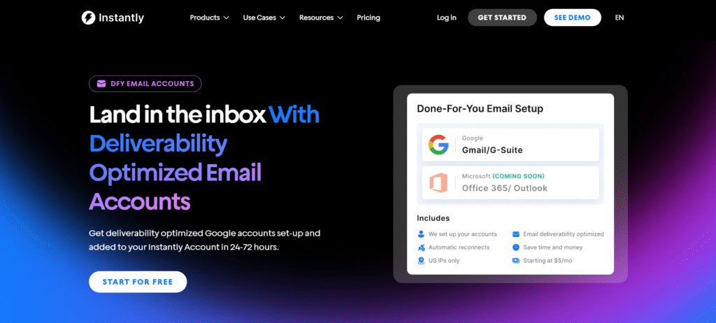 Instantly.ai review Screenshot for Email Features