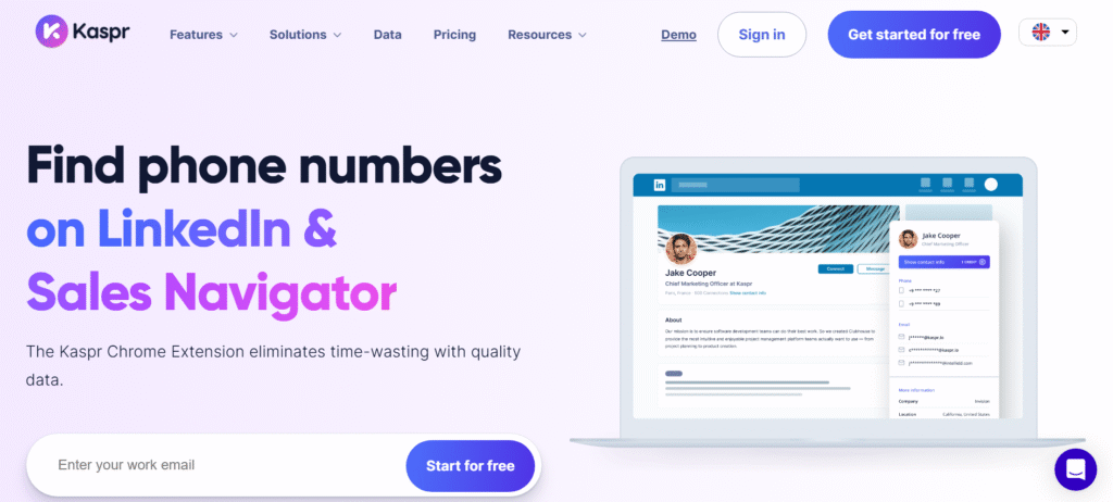 Kaspr Chrome Extension Page