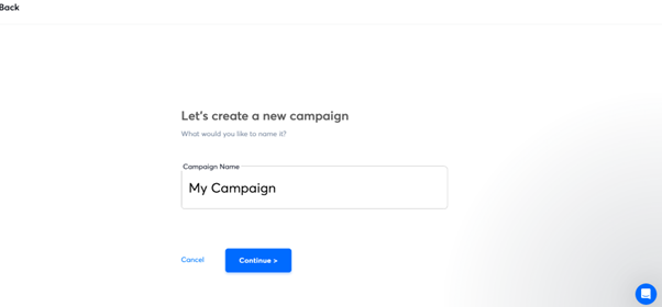 Instantly UI screenshot of new campaign setting